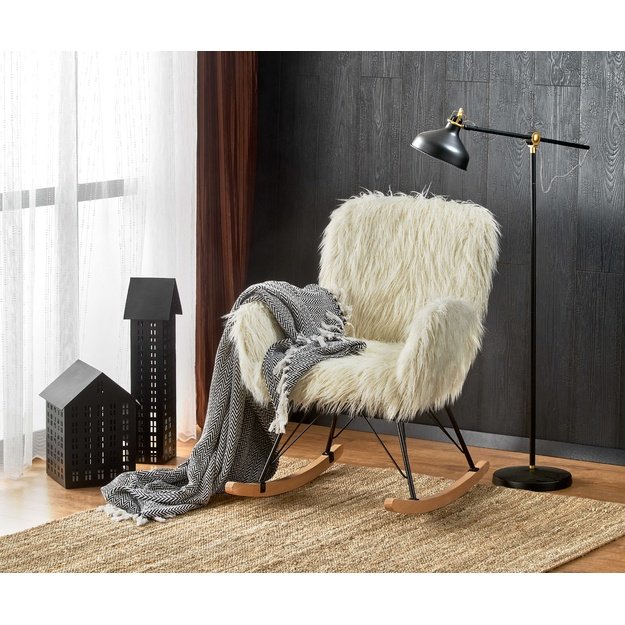 AUSTIN leisure armchair cream / black / natural