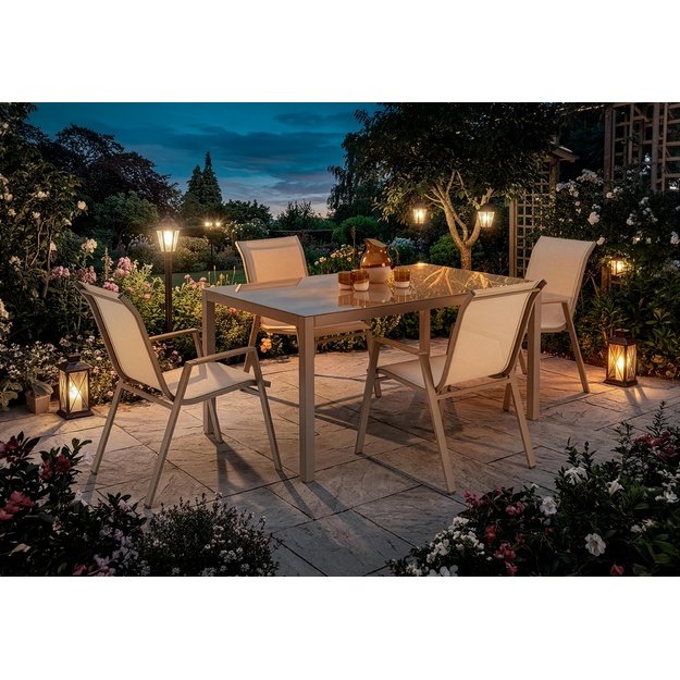 HOVER garden chair, beige / cappuccino