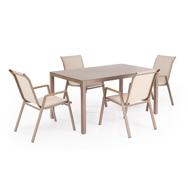 HOVER garden chair, beige / cappuccino