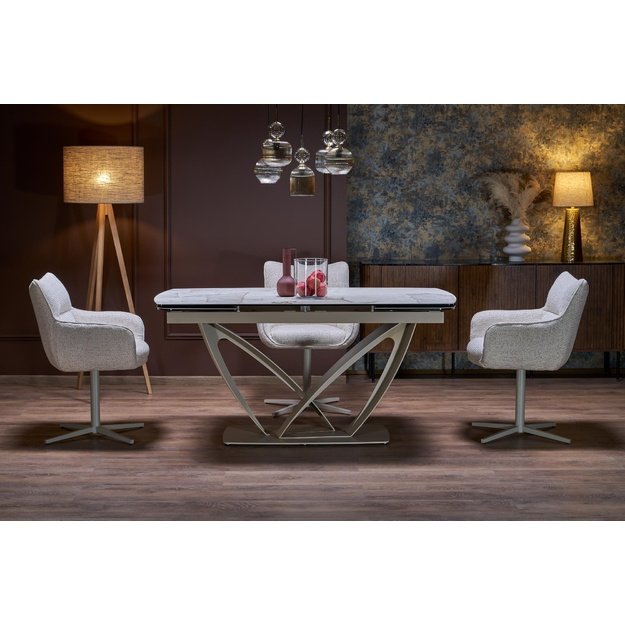BENJAMIN extension table, beige / cashmere