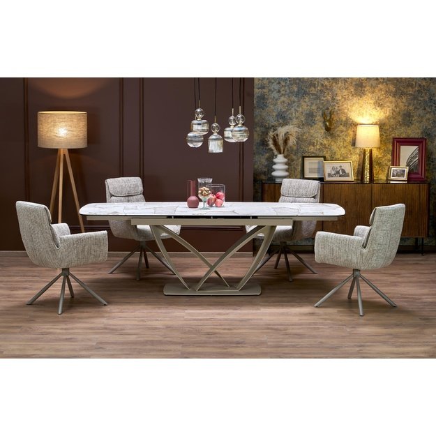 BENJAMIN extension table, beige / cashmere