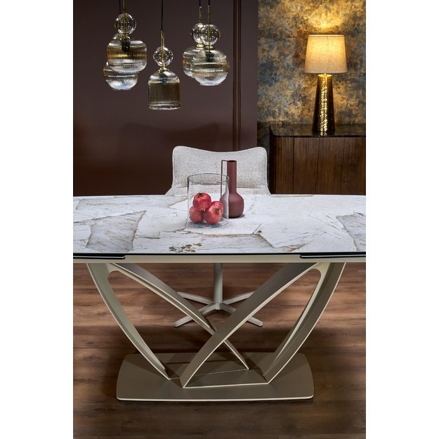 BENJAMIN extension table, beige / cashmere