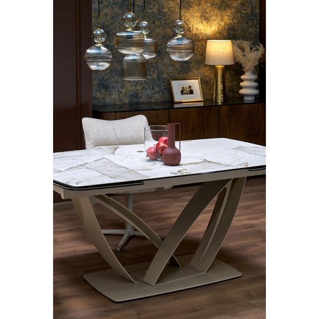 BENJAMIN extension table, beige / cashmere