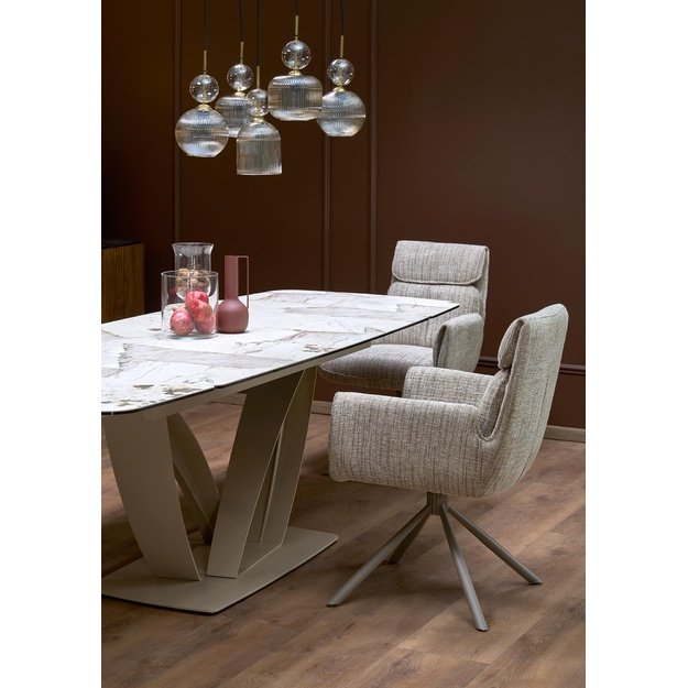 BENJAMIN extension table, beige / cashmere