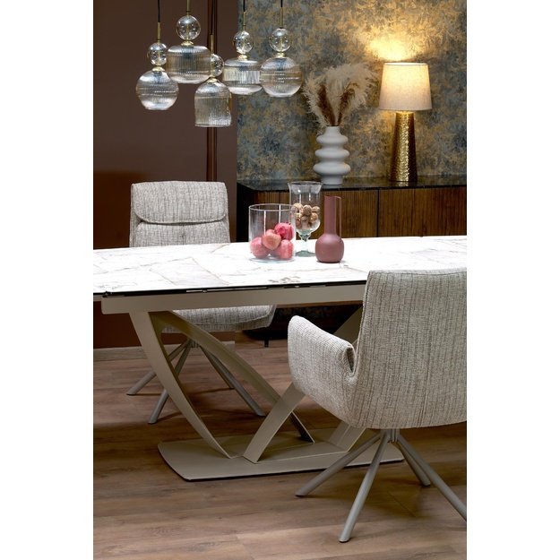 BENJAMIN extension table, beige / cashmere