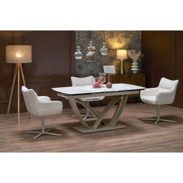 BENJAMIN extension table, beige / cashmere