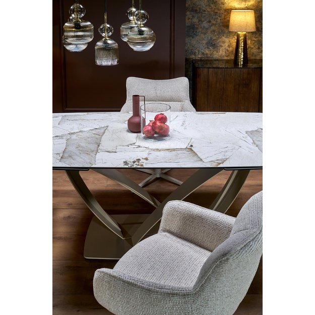 BENJAMIN extension table, beige / cashmere