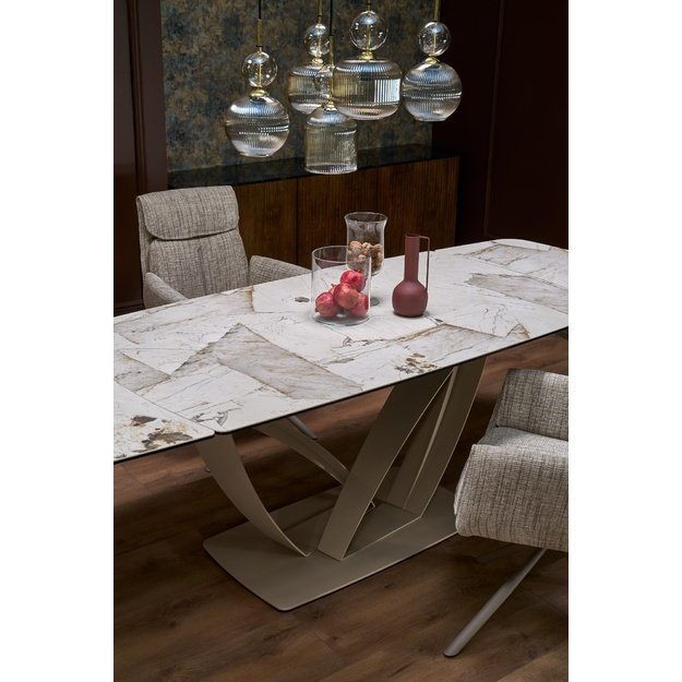 BENJAMIN extension table, beige / cashmere