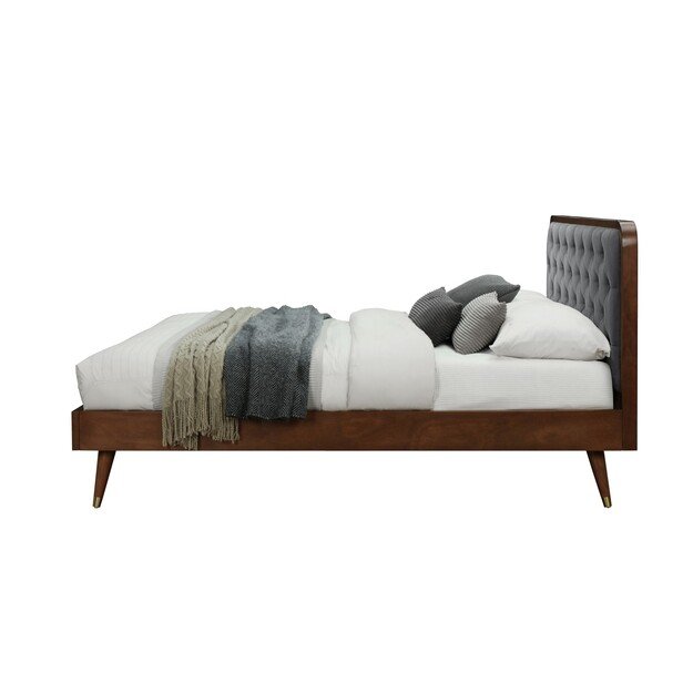 CASSIDY 140 bed, grey / walnut 3
