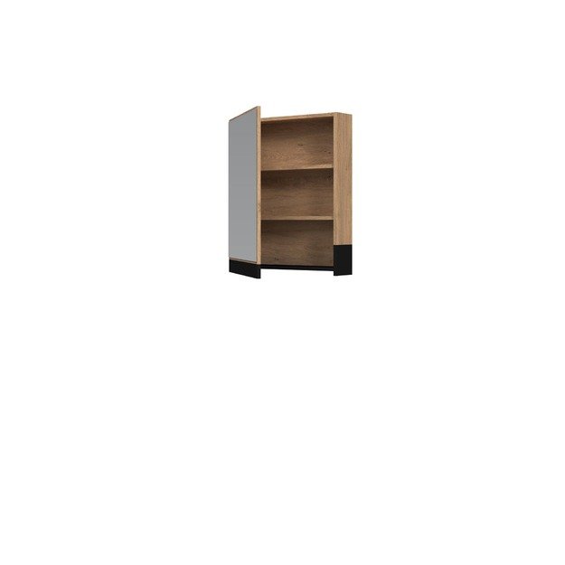 mirror cabinet, DUESA SLU-60, gold oak / black 2