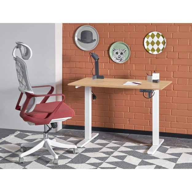 B53 desk with adjustable height, artisan oak / white