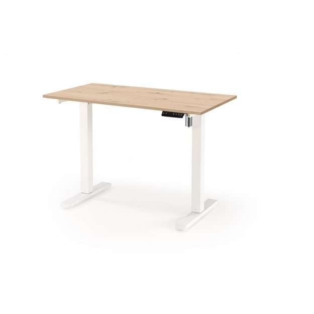 B53 desk with adjustable height, artisan oak / white 2