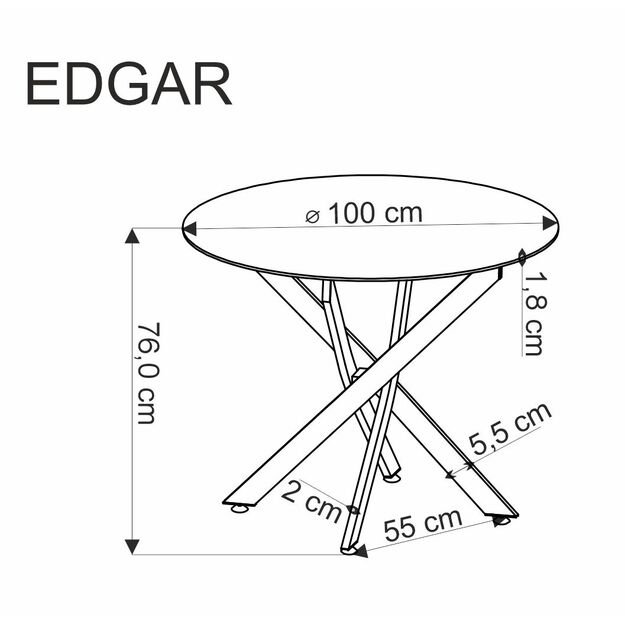 EDGAR table, top - walnut, legs - black 16
