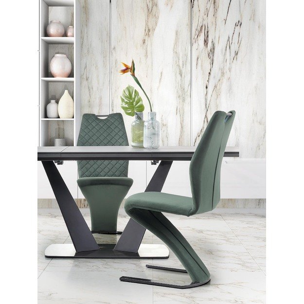 FANGOR extension table, color: top - dark grey, legs - black 18