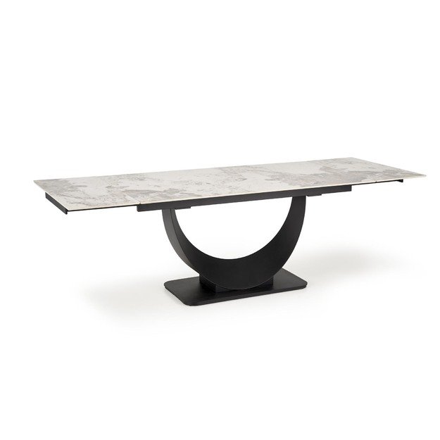 FERNANDO extension table, white marble / black 4