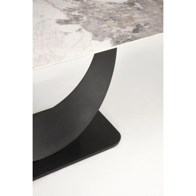 FERNANDO extension table, white marble / black 1