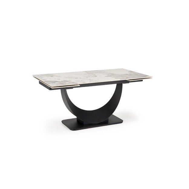 FERNANDO extension table, white marble / black 9