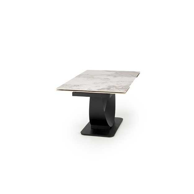 FERNANDO extension table, white marble / black 7