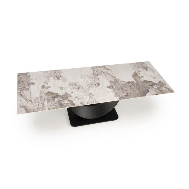FERNANDO extension table, white marble / black 23