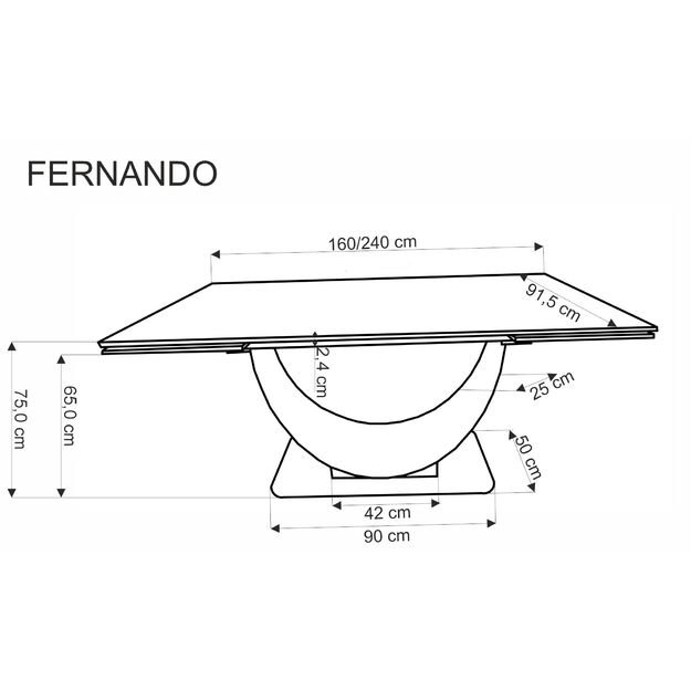 FERNANDO extension table, white marble / black 28