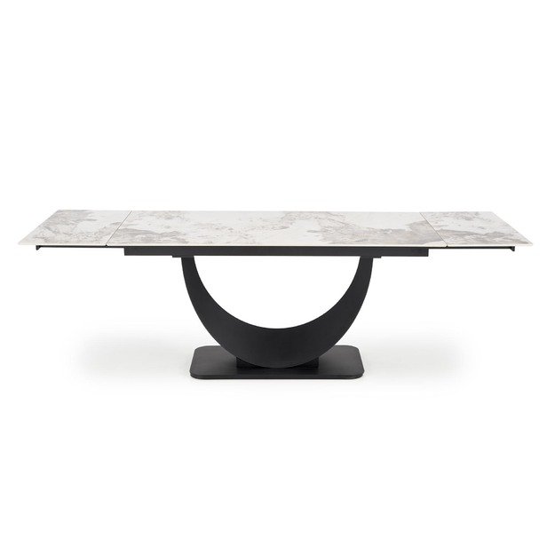 FERNANDO extension table, white marble / black 3
