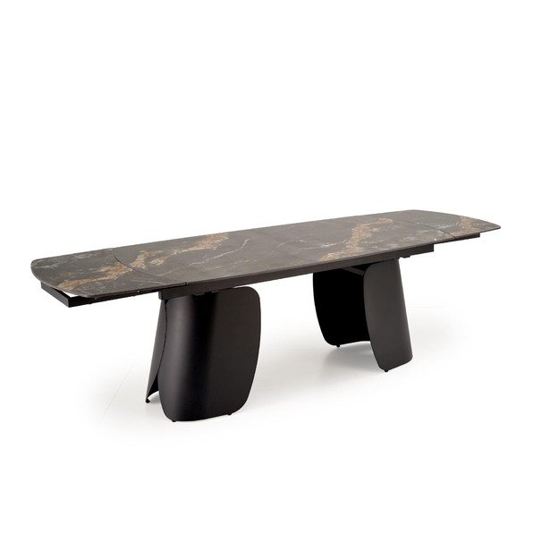FORUM  extension table, black marble / black 4