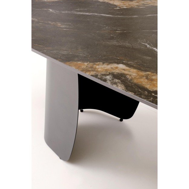 FORUM  extension table, black marble / black 1