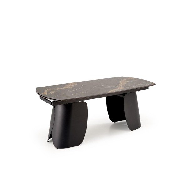 FORUM  extension table, black marble / black 7