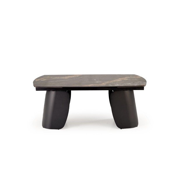 FORUM  extension table, black marble / black 6