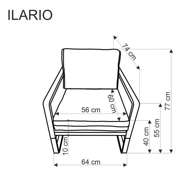 ILARIO leisure chair, black / natural 26
