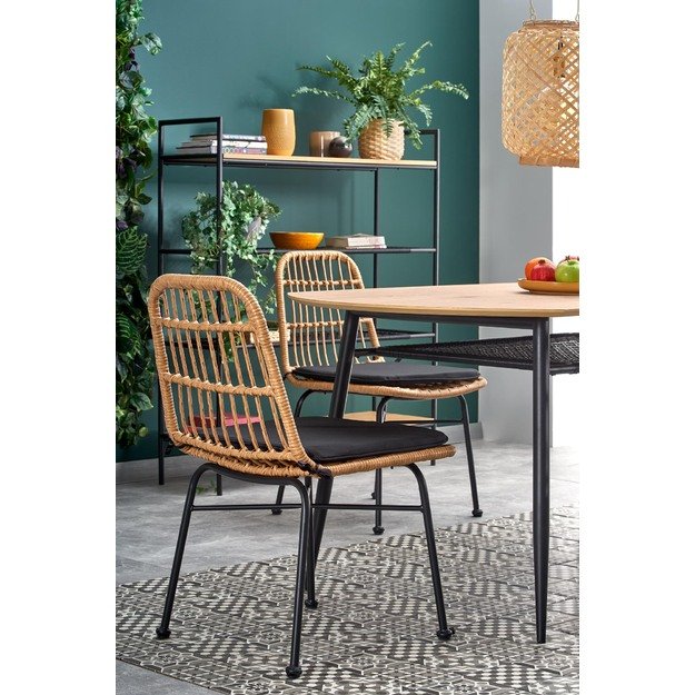 JACKSON table, color: top - golden oak, legs - black 8