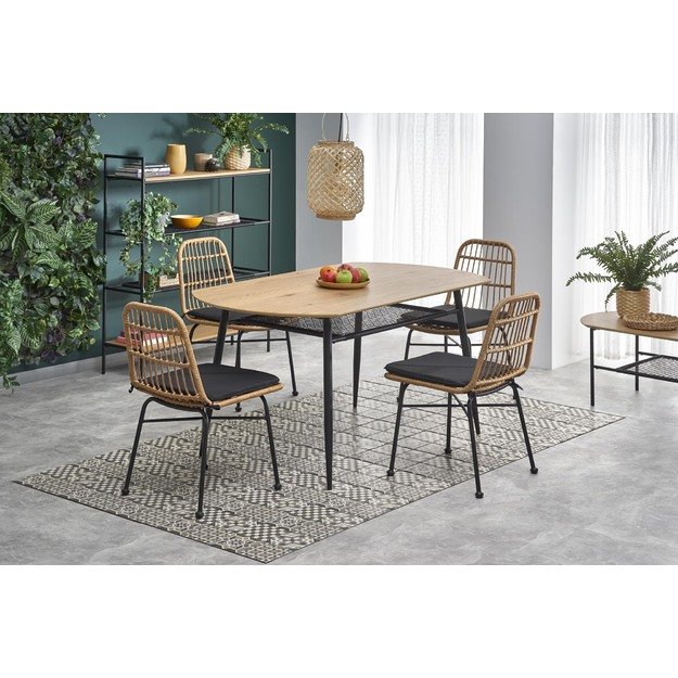 JACKSON table, color: top - golden oak, legs - black 9
