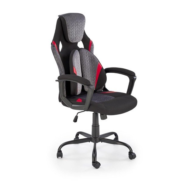 JENSEN  office chair, black / grey / red