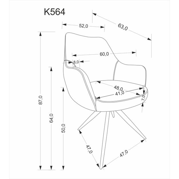 K564 chair, grey 6