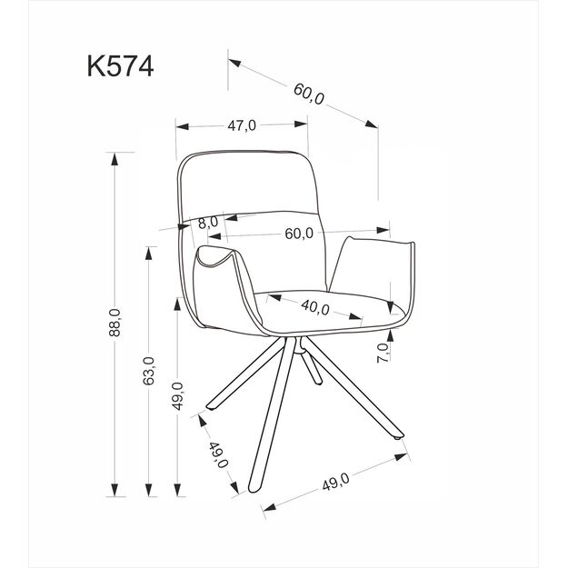 K574 chair dark beige 12