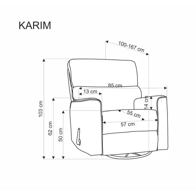 KARIM recliner, color: grey 4