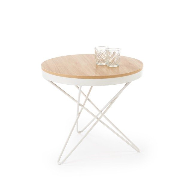 LEILA c.table, natural / white