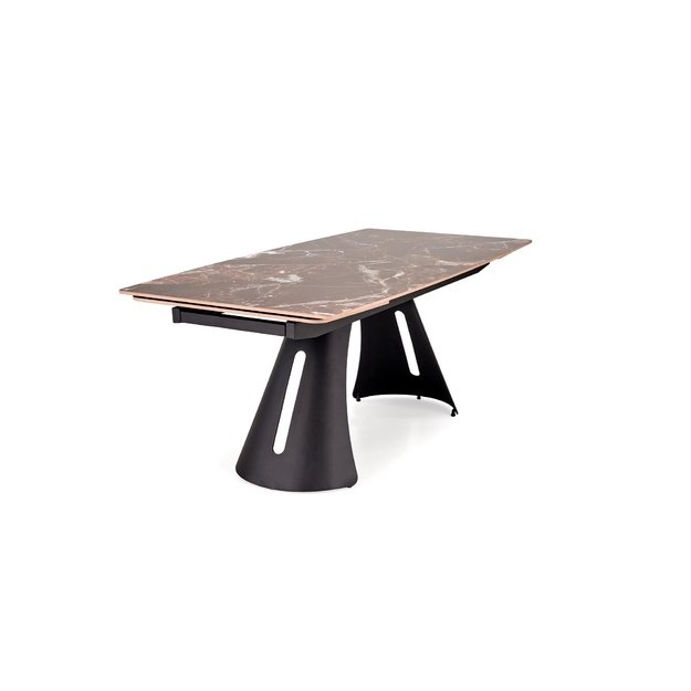 MARVIN extension table, top - maroon marble, legs - black