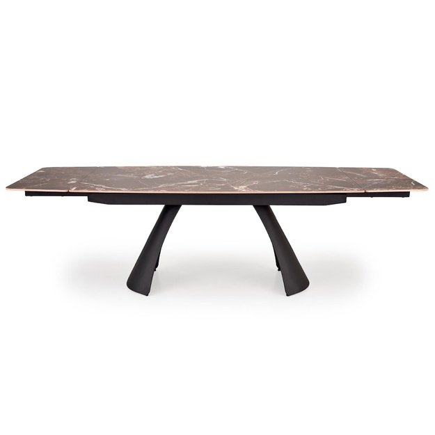 MARVIN extension table, top - maroon marble, legs - black