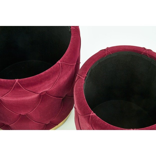 POLLY set of two stools, color: dark red 3