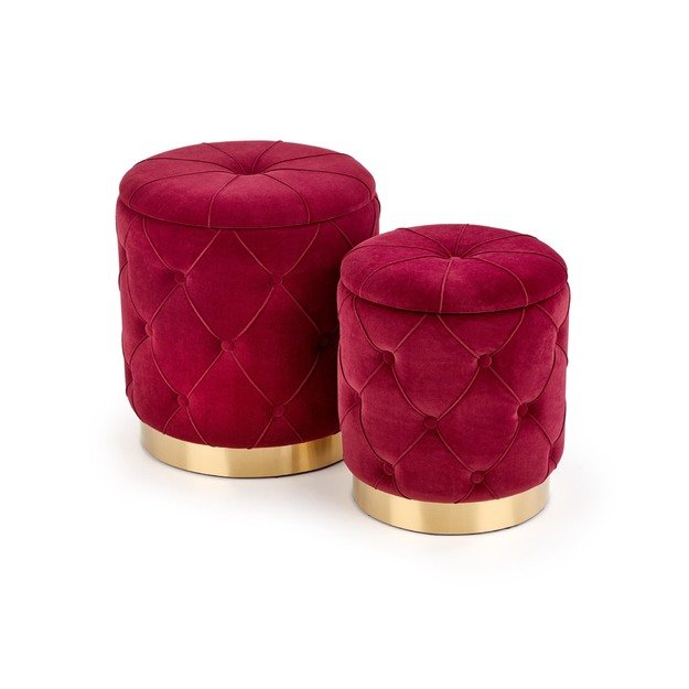POLLY set of two stools, color: dark red 2