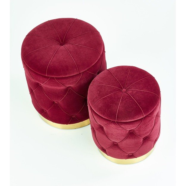 POLLY set of two stools, color: dark red 16