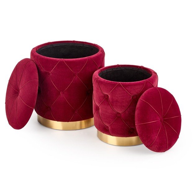 POLLY set of two stools, color: dark red 7