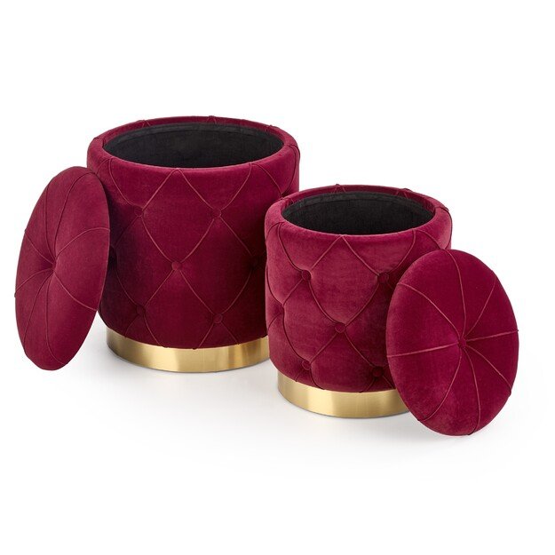 POLLY set of two stools, color: dark red 9