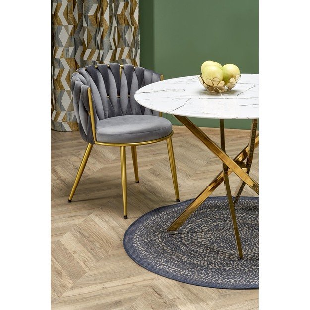 RAYMOND 2 table, white marble / gold 22