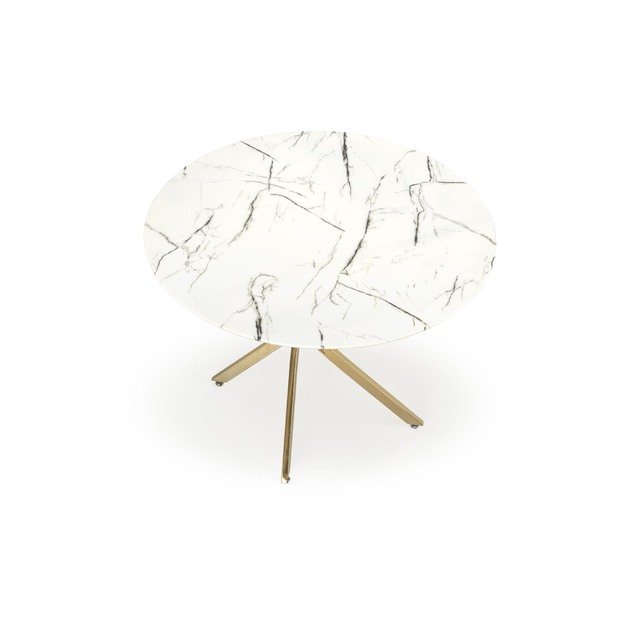 RAYMOND 2 table, white marble / gold 12