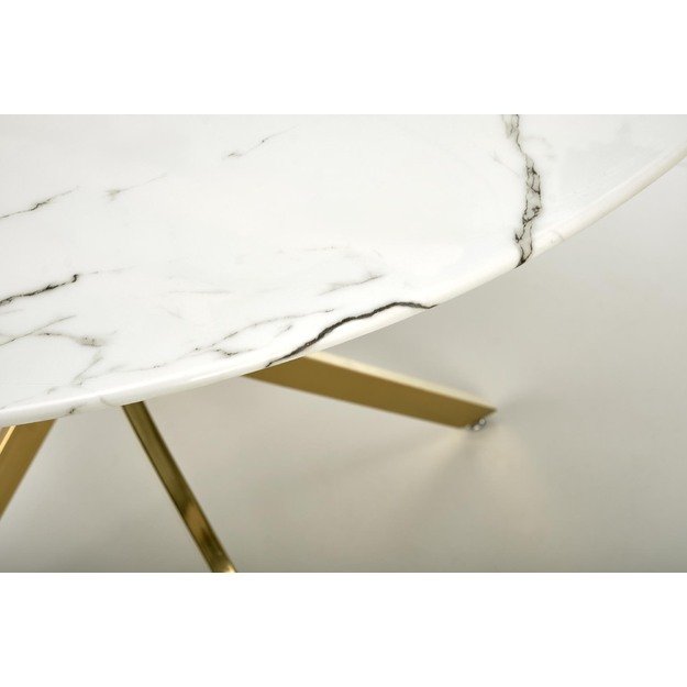 RAYMOND 2 table, white marble / gold 18