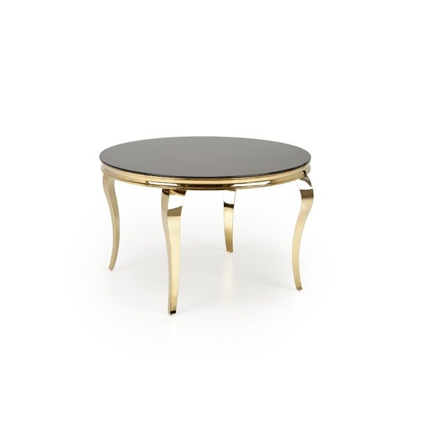 REGINALD_2 table, color: top - black glass, legs - gold 1