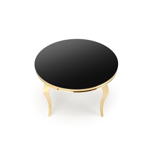 REGINALD_2 table, color: top - black glass, legs - gold 13
