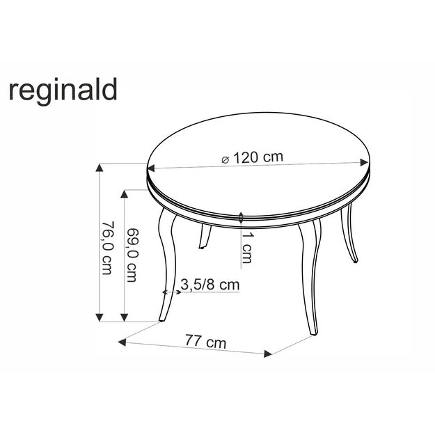 REGINALD_2 table, color: top - black glass, legs - gold 3